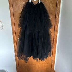 Black tulle maxi skirt